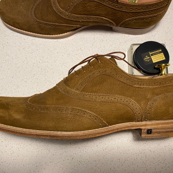 LOUIS VUITTON LV Men's Shoes derby Brown Suede UK 9 - Picture 6 of 11